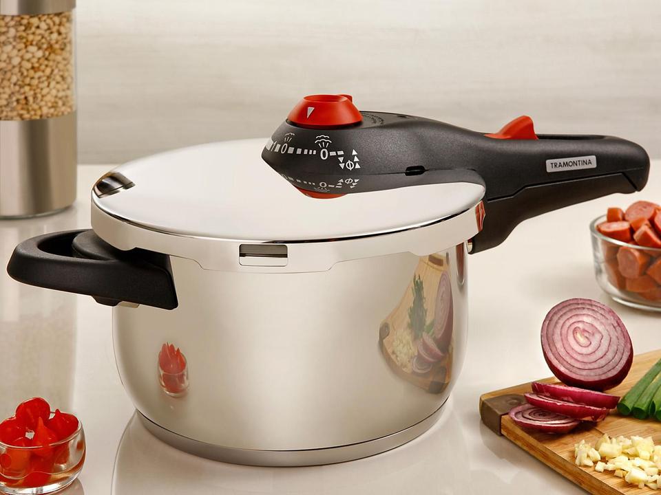 Panela de Pressão Tramontina Aço Inox Fundo Triplo 4,5L com 5 Dispositivos de Segurança Solar 62513223 - 18