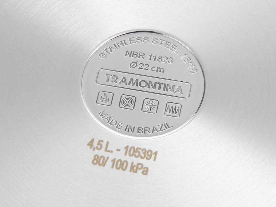 Panela de Pressão Tramontina Aço Inox Fundo Triplo 4,5L com 5 Dispositivos de Segurança Solar 62513223 - 10