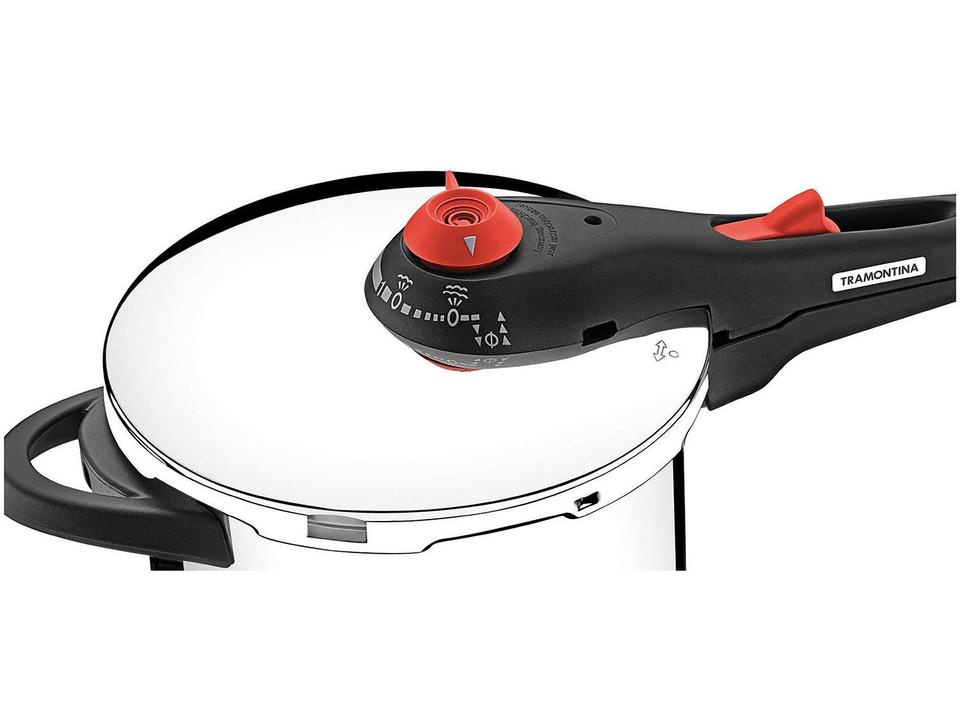 Panela de Pressão Tramontina Aço Inox Fundo Triplo 4,5L com 5 Dispositivos de Segurança Solar 62513223 - 14
