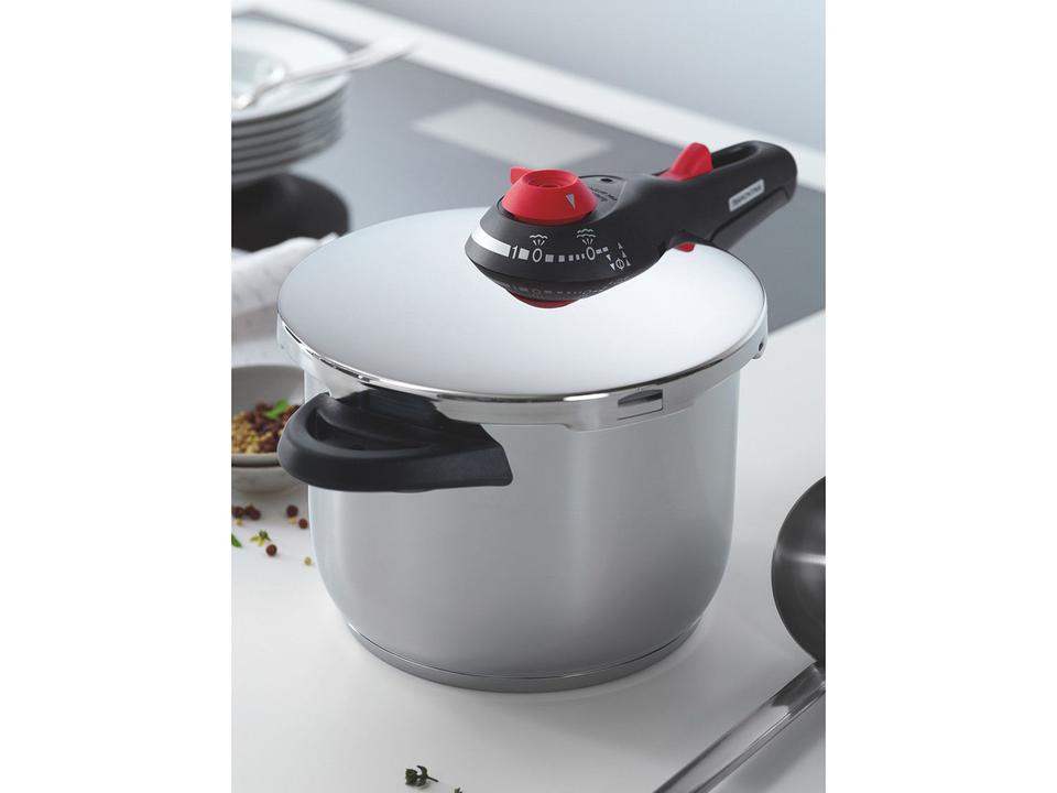 Panela de Pressão Tramontina Aço Inox Fundo Triplo 6L com 5 Dispositivos de Segurança Solar 62516223 - 8