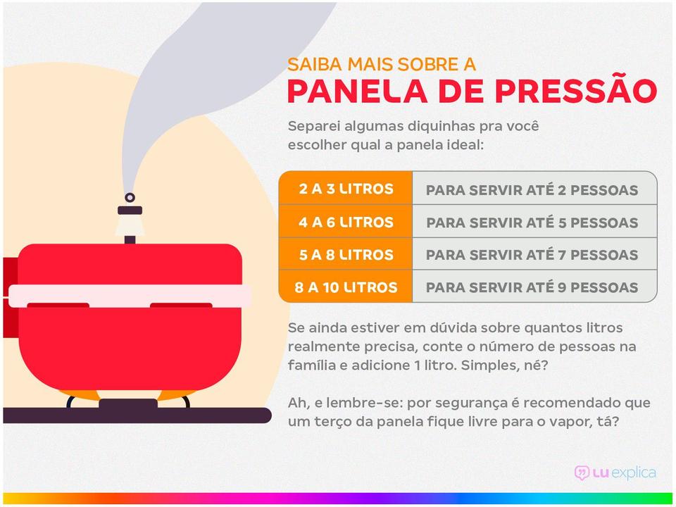 Panela de Pressão Tramontina Aço Inox Fundo Triplo 6L com 5 Dispositivos de Segurança Solar 62516223 - 2