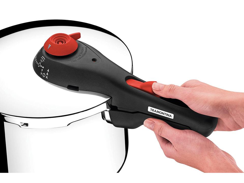 Panela de Pressão Tramontina Aço Inox Fundo Triplo 6L com 5 Dispositivos de Segurança Solar 62516223 - 5