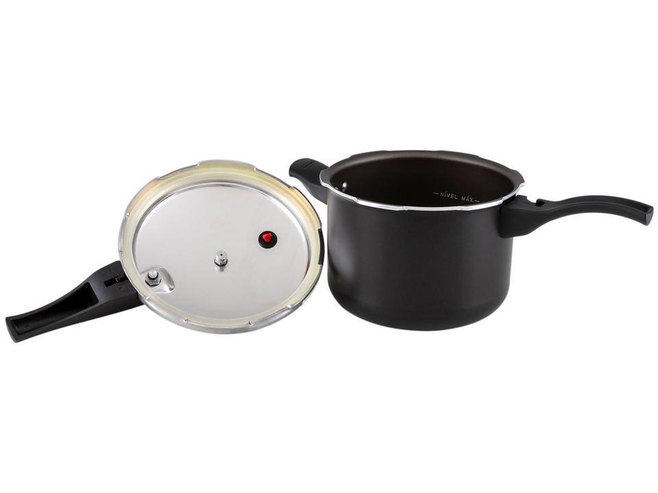 Panela de Pressão Tramontina Antiaderente 4,5L Preto e Prata Vancouver Effect - 4