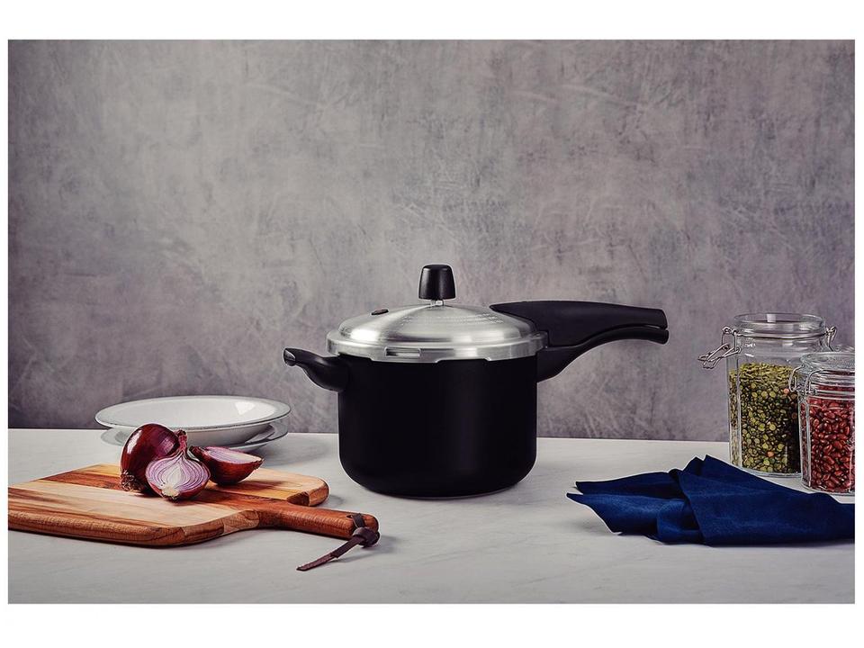 Panela de Pressão Tramontina Antiaderente 4,5L Preto e Prata Vancouver Effect - 1