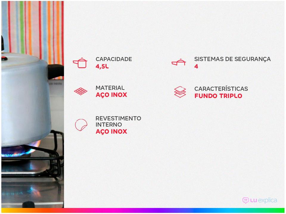 Panela de Pressão Tramontina Inox 4,5L - 1