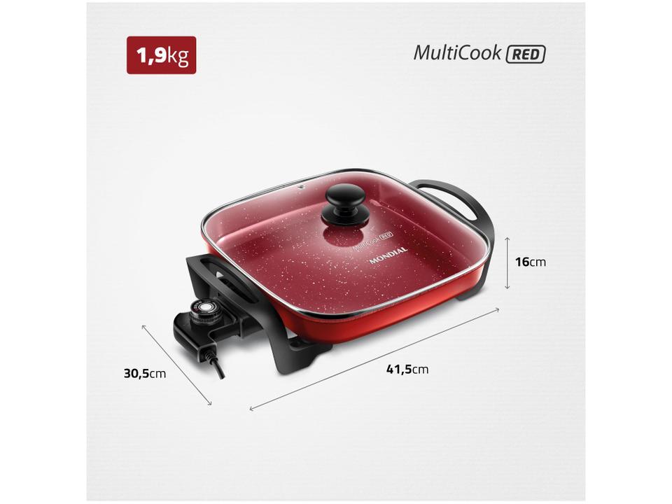 Panela Elétrica Multifuncional Quadrada Mondial - 6
