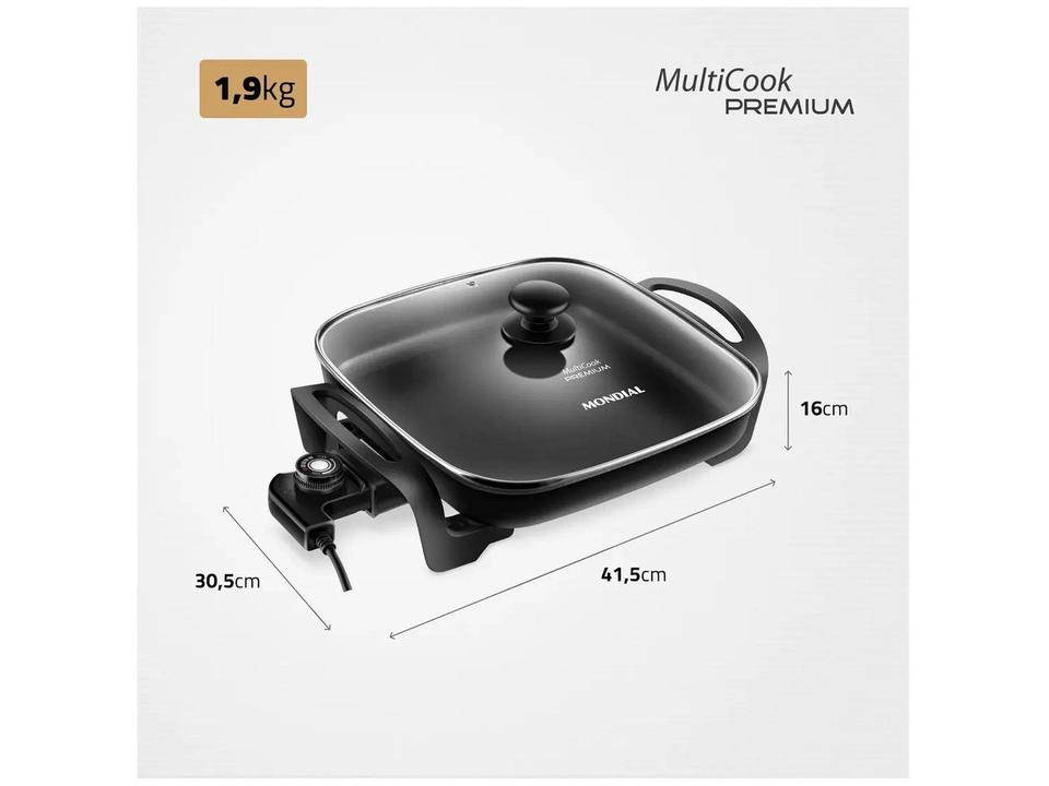 Panela Elétrica Multifuncional Quadrada Mondial - 13