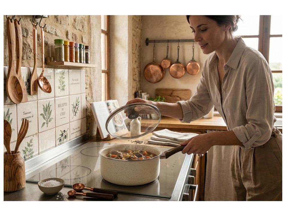 Panela Multiflon Antiaderente de Alumínio Bege 18cm 2L Ekó - 1