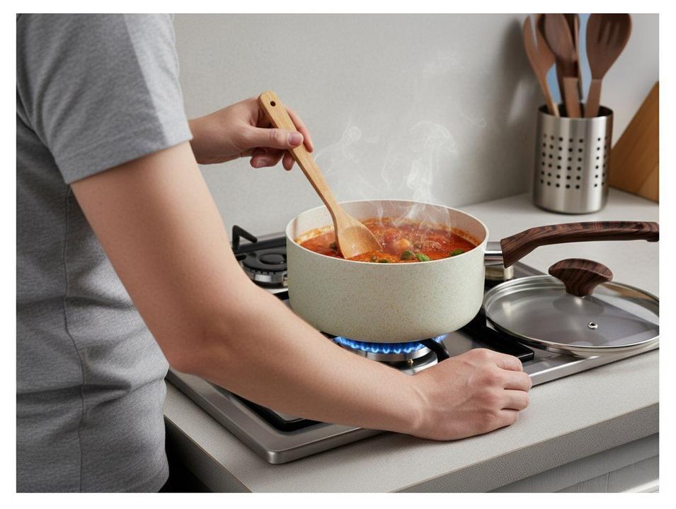 Panela Multiflon Antiaderente de Alumínio Bege 18cm 2L Petra - 1