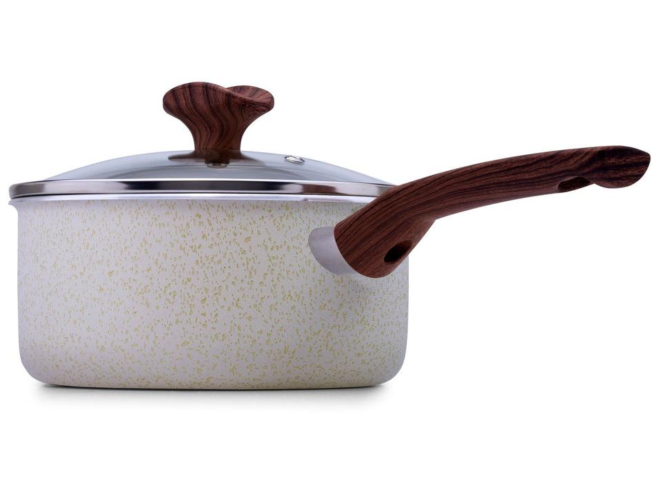 Panela Multiflon Antiaderente de Alumínio Bege 18cm 2L Petra - 3