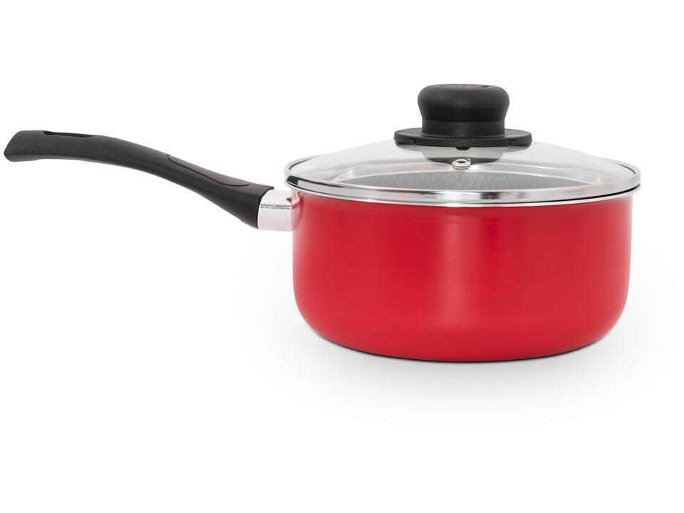 Panela Multiflon Antiaderente de Alumínio Vermelho 20cm 2,7L Gourmet - 1