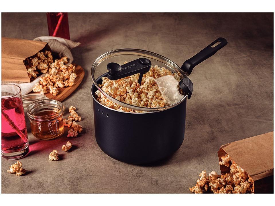 Panela Pipoqueira Grafite Tramontina Antiaderente de Alumínio com Tampa de Vidro 3,5L 20cm Loreto - 1