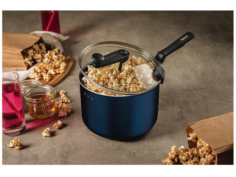 Panela Pipoqueira Tramontina Antiaderente de Alumínio 3,5L 20cm Azul Ravena - 1