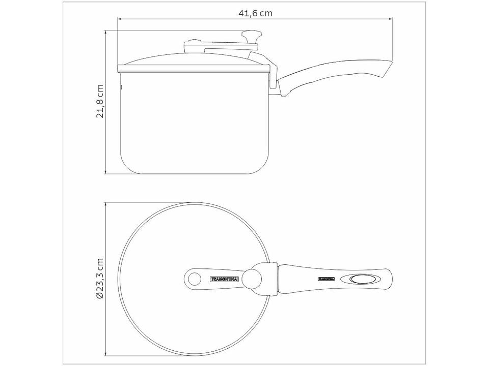 Panela Pipoqueira Tramontina Antiaderente de Alumínio 4,8L 22cm Chumbo Paris - 4