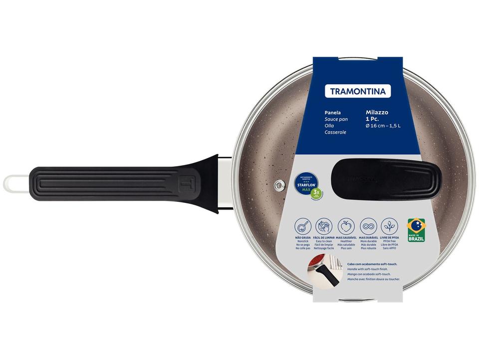 Panela Tramontina Antiaderente de Alumínio Amêndoa 16cm 1,5L Milazzo - 6