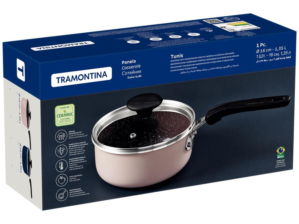 Panela Tramontina Antiaderente de Alumínio Azul Mediterrâneo 16cm 1,35L Tunis - 3