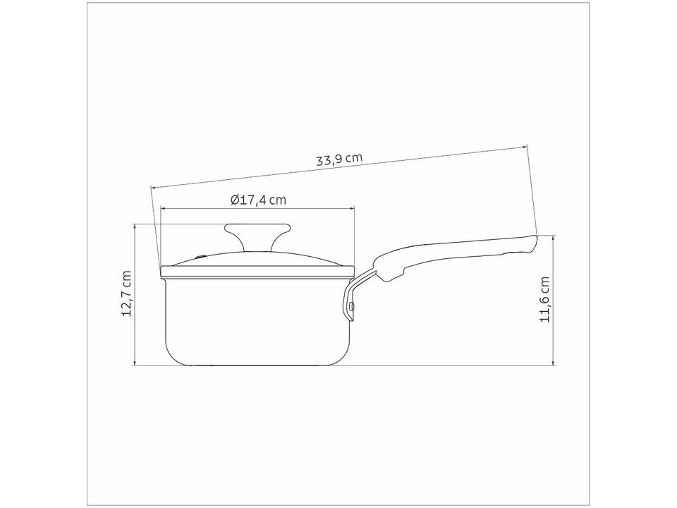 Panela Tramontina Antiaderente de Alumínio Azul Mediterrâneo 16cm 1,35L Tunis - 2
