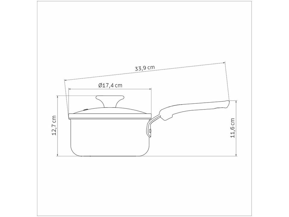 Panela Tramontina Antiaderente de Alumínio Azul Mediterrâneo 16cm 1,35L Tunis - 2