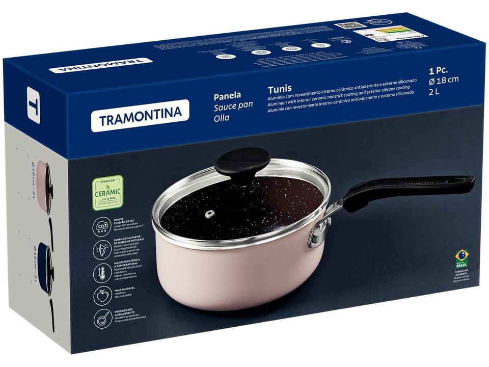 Panela Tramontina Antiaderente de Alumínio Azul Mediterrâneo 18cm 2L Tunis - 3