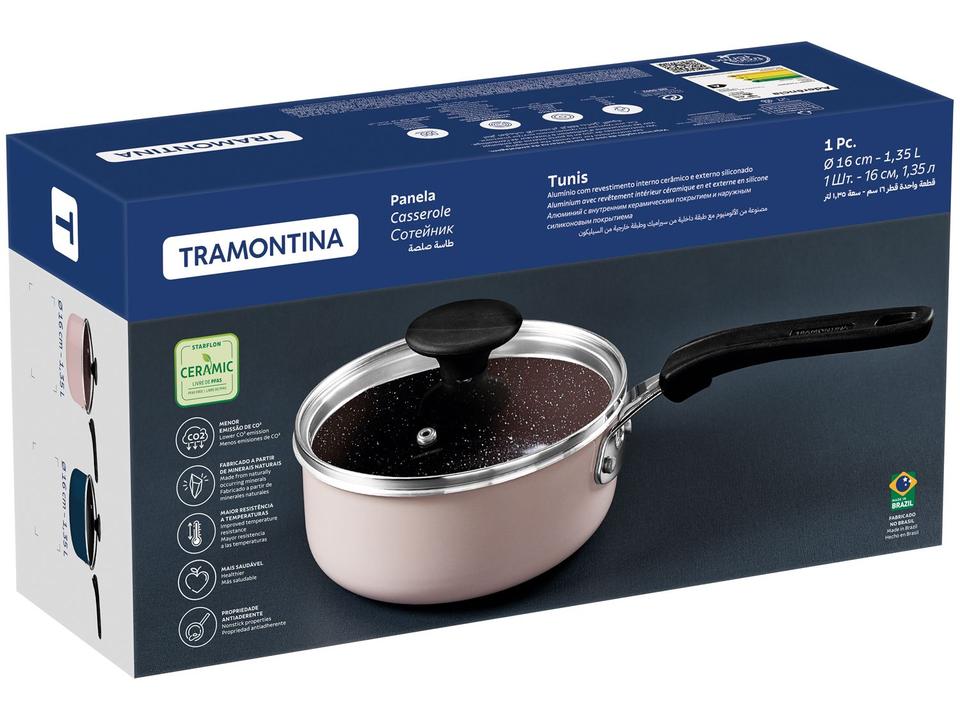 Panela Tramontina Antiaderente de Alumínio Rosa Trufado 16cm 1,35L Tunis - 2