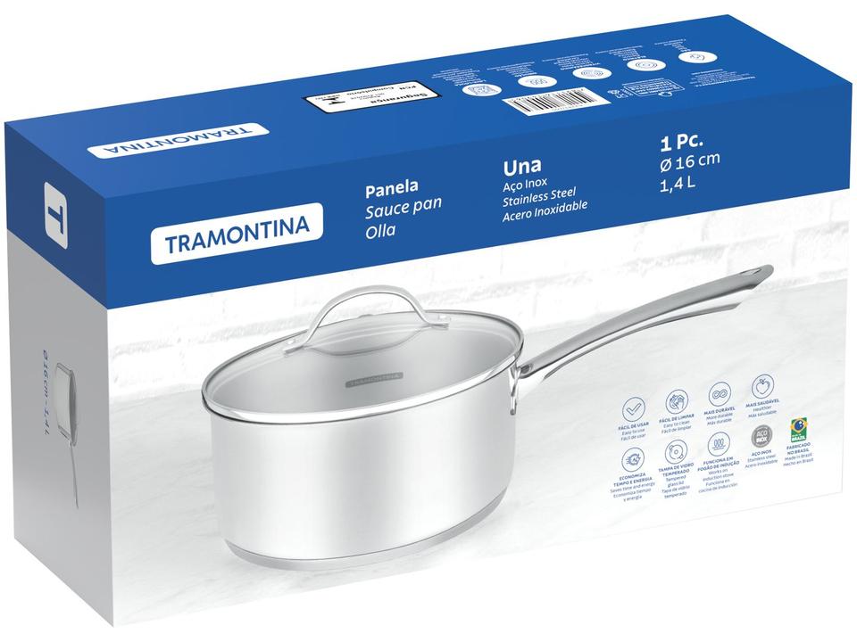 Panela Tramontina Inox 16cm 1,4L Una - 4