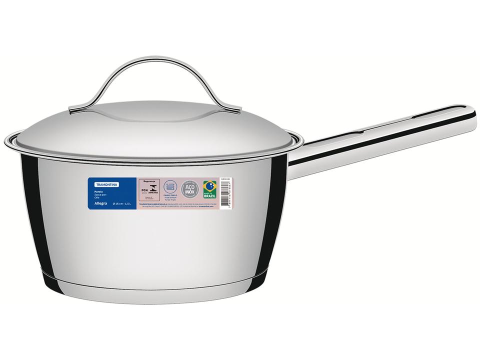 Panela Tramontina Inox Fundo Triplo 16cm 1,5L Allegra - 4