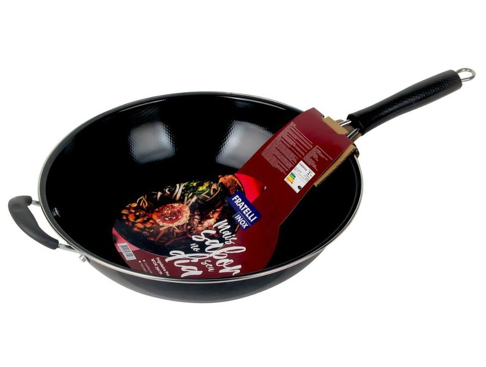 Panela Wok Antiaderente Fratelli Inox Profissional Preta 34cm - 3