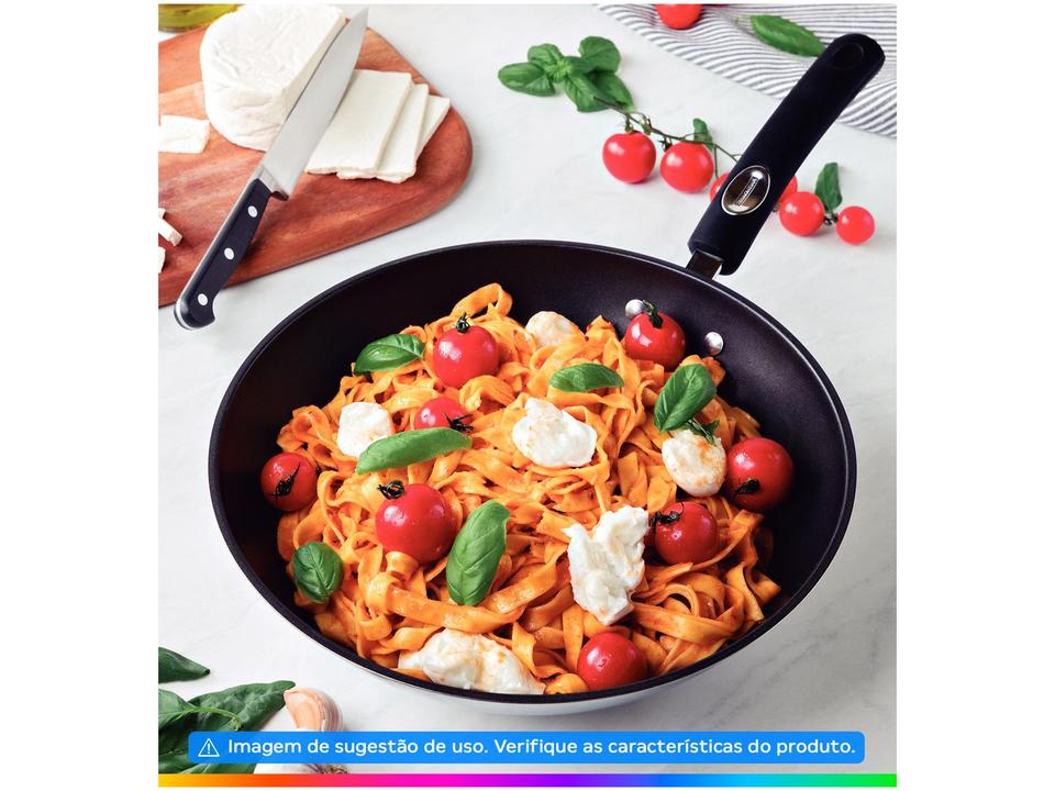 Panela Wok Antiaderente Fundo triplo Tramontina Solar Silicone Inox 28cm - 2