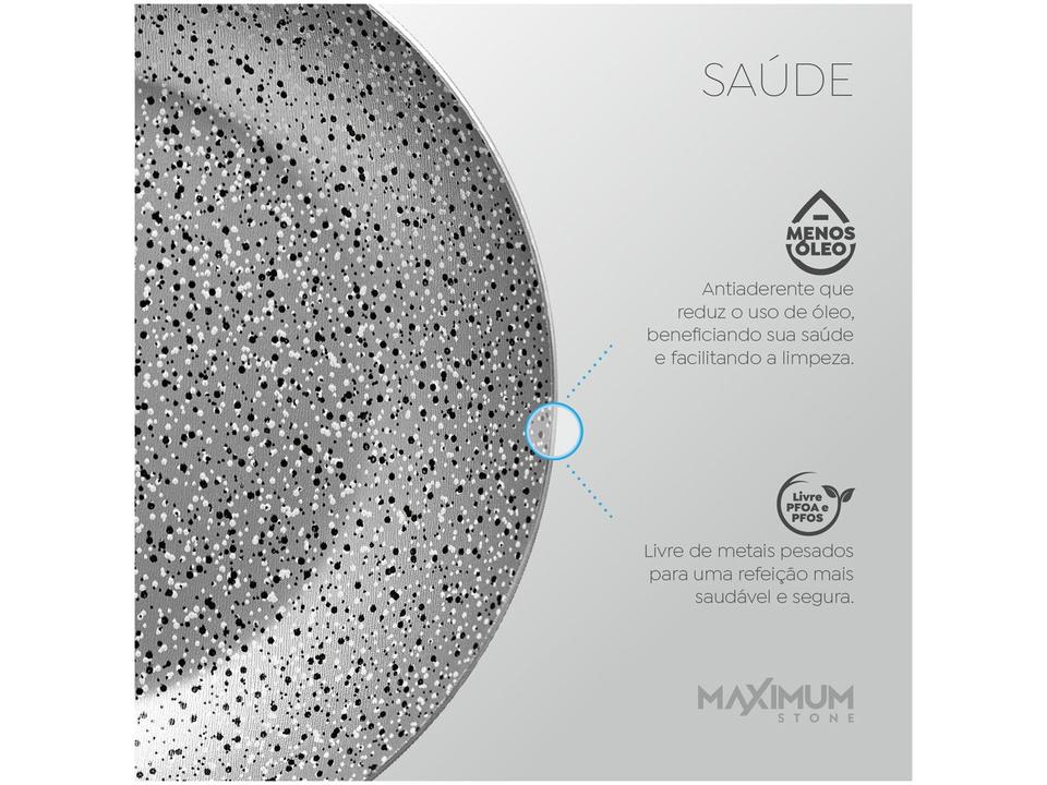 Panela Wok Antiaderente Panelux de Alumínio Maximum Stone Verde 32cm - 2