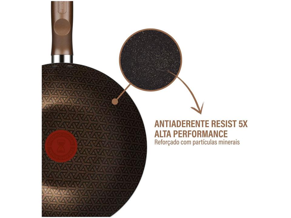 Panela Wok Antiaderente Rochedo de Alumínio Expert Chocolate 24cm - 3