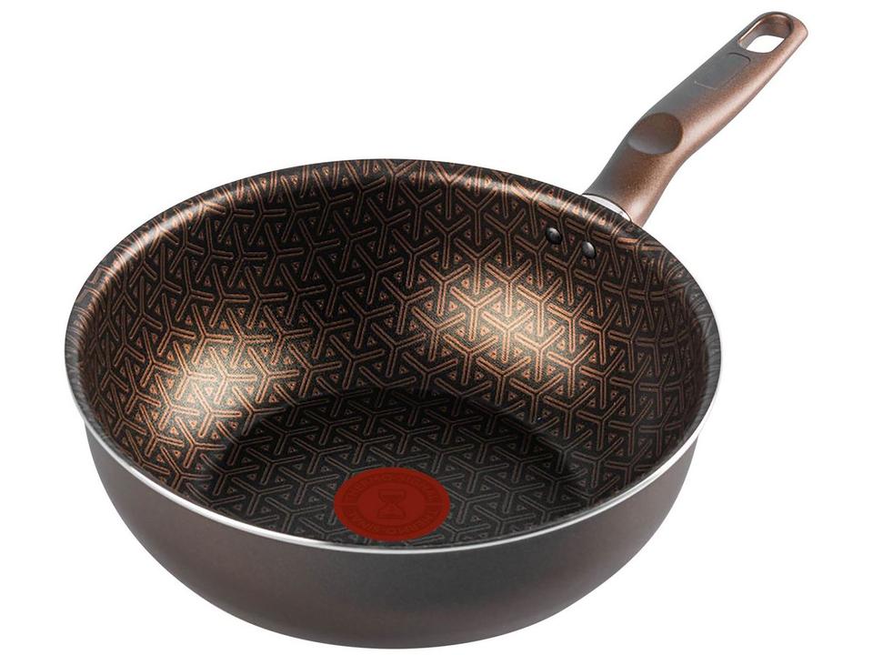 Panela Wok Antiaderente Rochedo de Alumínio Expert Chocolate 24cm - 10