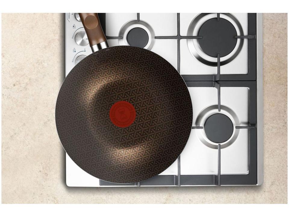 Panela Wok Antiaderente Rochedo de Alumínio Expert Chocolate 24cm - 8