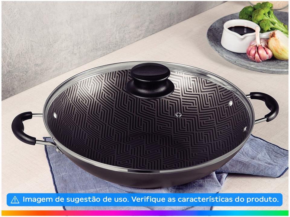 Panela Wok Antiaderente Tramontina de Alumínio Paris Chumbo 32cm - 1