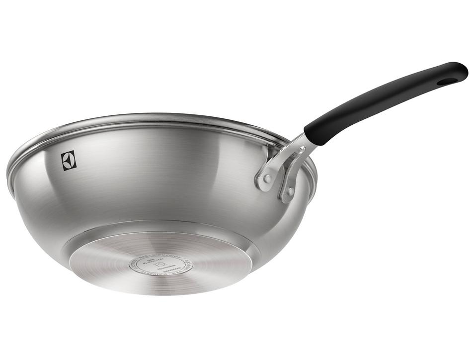 Panela Wok Electrolux Inox com Tampa Antiaderente Design Preta 28cm - 4