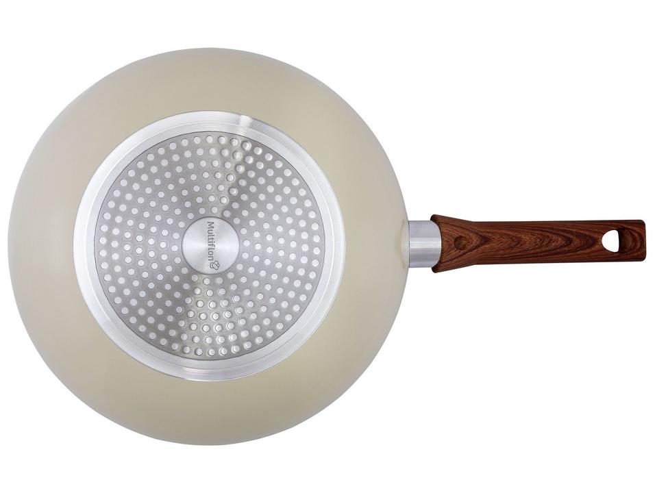 Panela Wok Multiflon com Tampa de Alumínio Antiaderente Cerâmico Indução Capadócia Bege 28cm - 3
