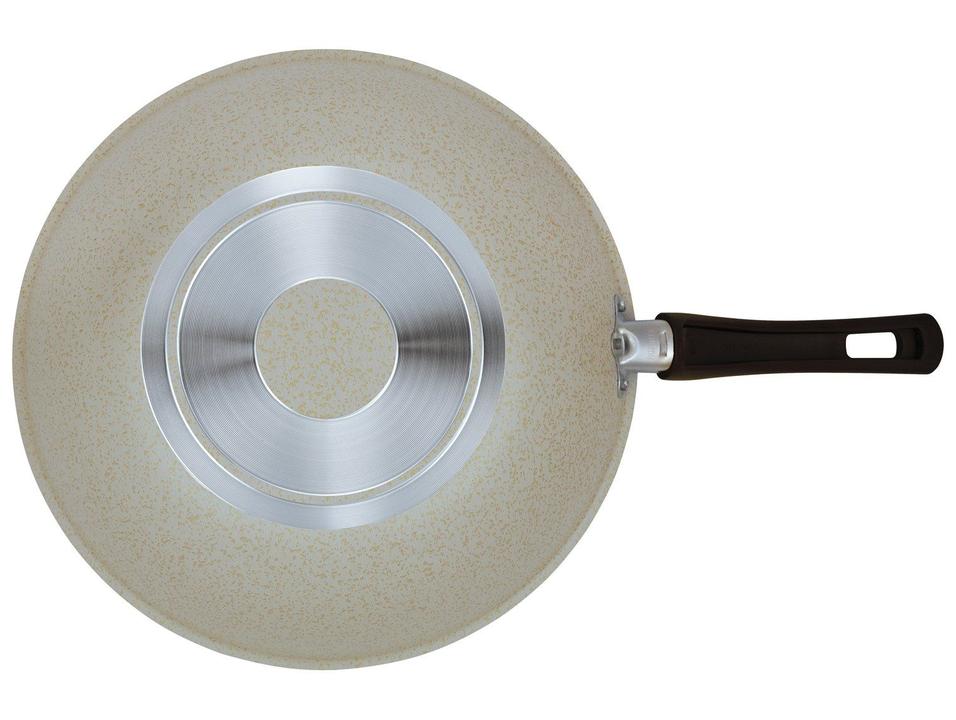 Panela Wok Multiflon de Alumínio Antiaderente Ekó Essencial Bege 24cm - 3
