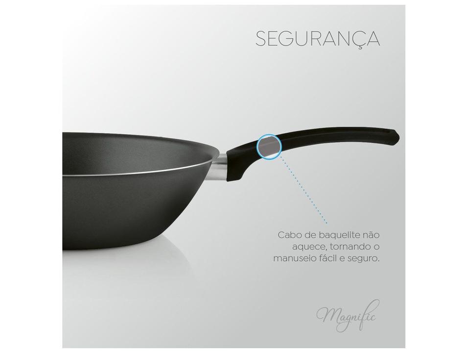 Panela Wok Panelux de Alumínio Antiaderente Magnific Grafite 24cm - 1