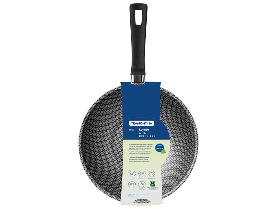 Panela Wok Tramontina de Alumínio Antiaderente Loreto Vermelho 24cm - 4