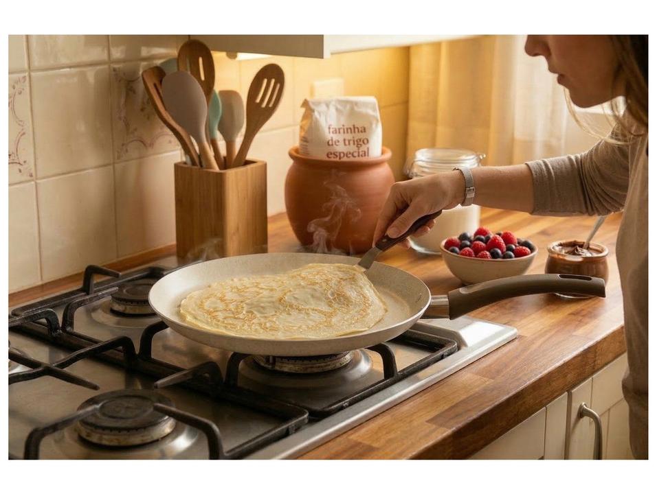 Panquequeira Multiflon Antiaderente de Alumínio 22cm Ekó - 1