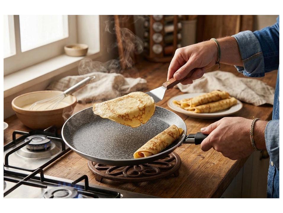 Panquequeira Multiflon com 7 Camadas Antiaderente de Alumínio 22cm Petra+ - 1