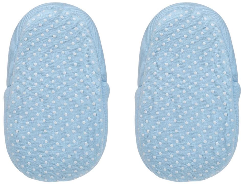 Pantufa Infantil de Algodão Sapatilha Urso Azul Antiderrapante - 3