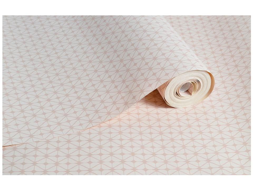 Papel de Parede Bege Claro Geométrico - 6