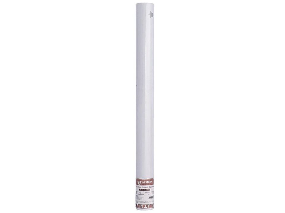 Papel de Parede Branco e Prata Estrelado Western - 1