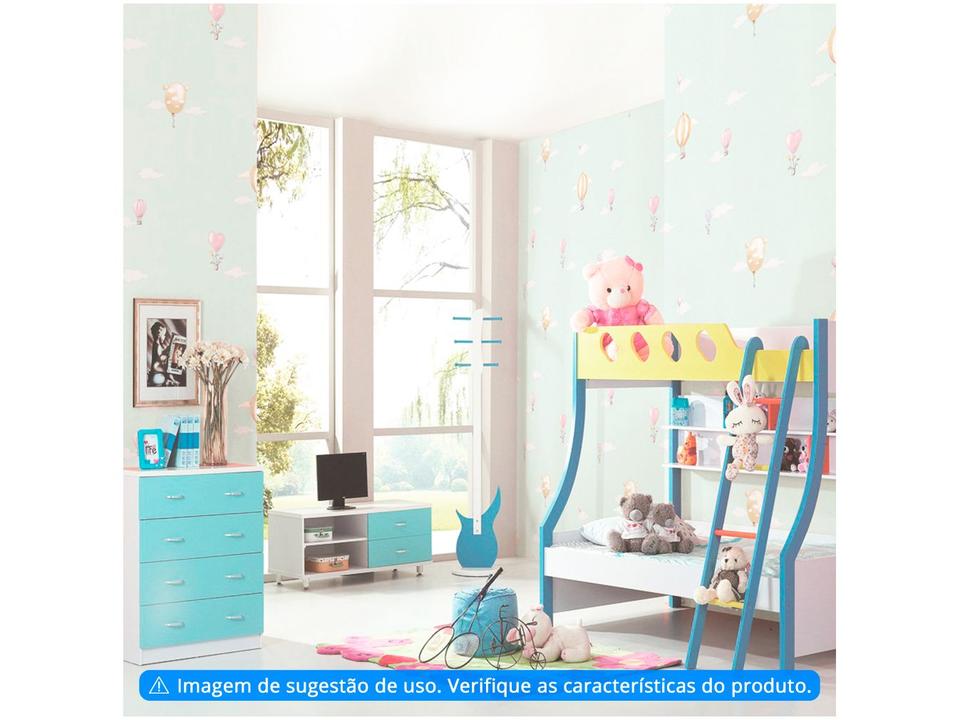Papel de Parede Infantil Verde Balões Vinílico - 1