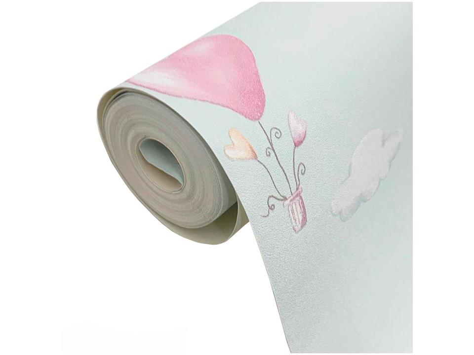Papel de Parede Infantil Verde Balões Vinílico - 3