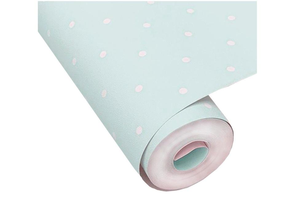 Papel de Parede Infantil Verde Bolinhas Vinílico - 4