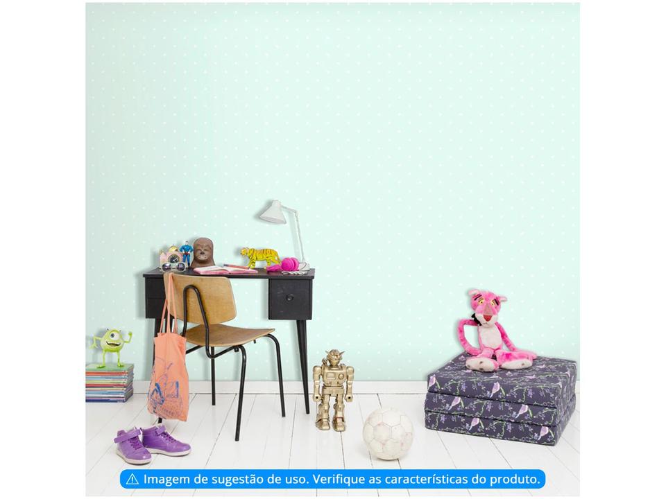 Papel de Parede Infantil Verde Bolinhas Vinílico - 1