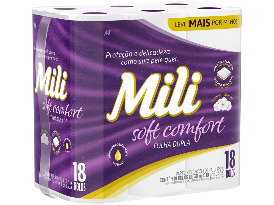 Papel Higiênico Folha Dupla Mili Soft Comfort 18 rolos 30m - 2