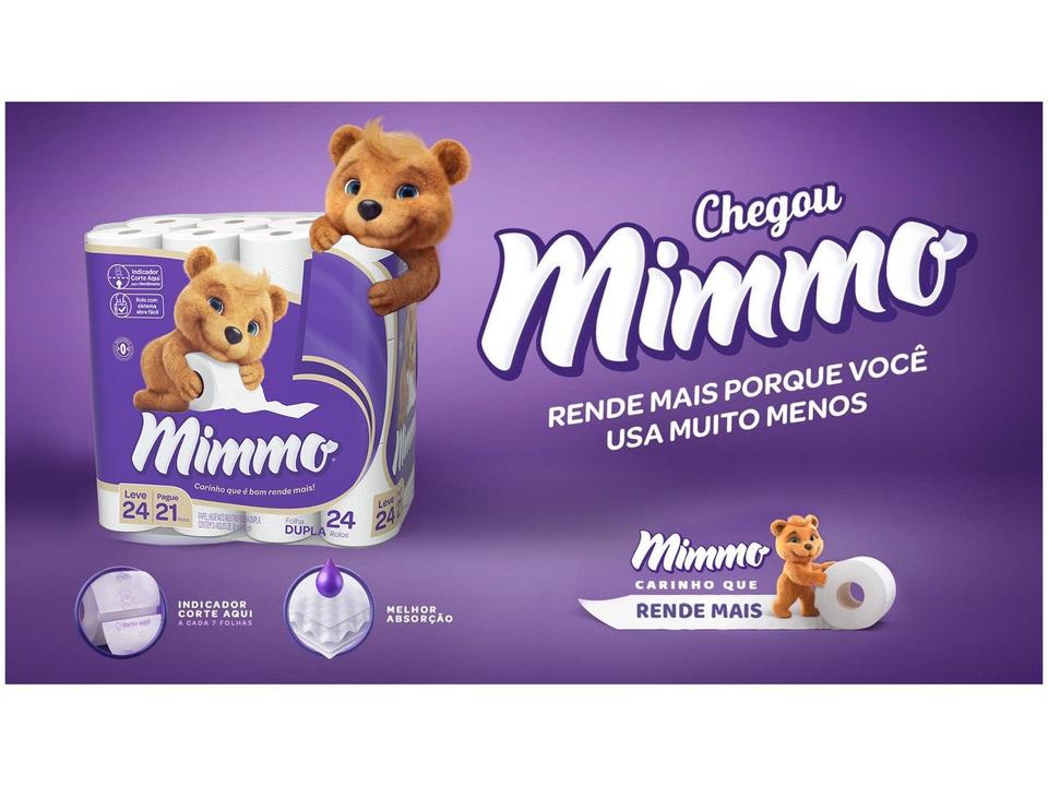 Papel Higiênico Folha Dupla Mimmo 24 Rolos 30m - 1