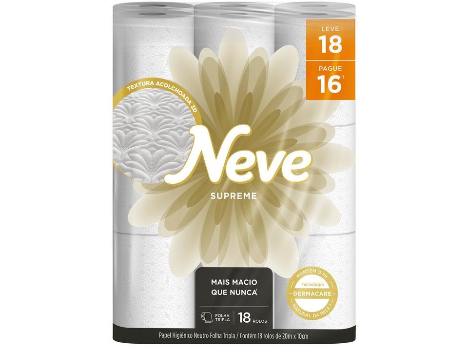 Papel Higiênico Folha Tripla Neve Supreme 18 Rolos 20m